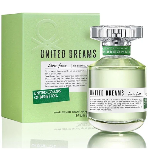 Presentación de Benetton Ladies United Dream Live Free Eau de Toilette (EDT) 2.7 oz / 80 ml