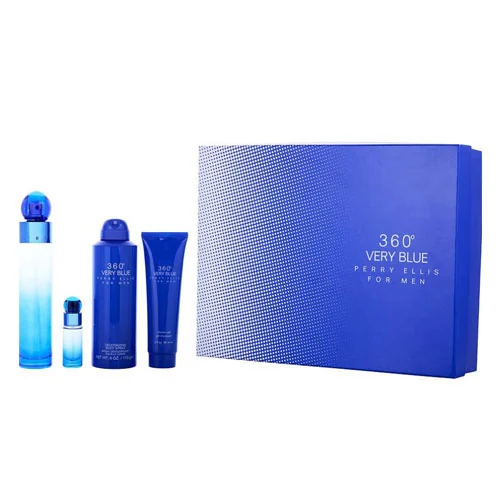 Presentación de Perry Ellis 360 Very Blue Men Eau de Toilette (EDT) 3.4 oz / 100 ml Gift Set