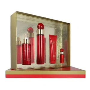 Presentación de Set Perry Ellis 360 Red For Women (4 Pc) Eau de Toilette (EDT) 3.4 oz / 100 ml / Showe...