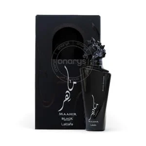 Presentación de Lattafa Maahir Black Unisex 3.4 oz Eau de Parfum (EDP) 100 ml