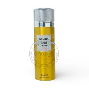 Presentación de DEODORANT SPRAY EMPER GENIUS OUD MYSTIQUE 6.6 OZ