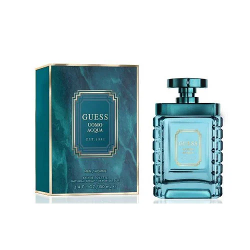 Presentación de Guess Uomo Acqua Eau de Toilette (EDT) 3.4 oz / 100 ml