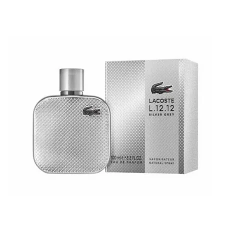 Presentación de Lacoste Silver Grey Men Eau de Parfum (EDP) Spray 3.4 oz / 100ml
