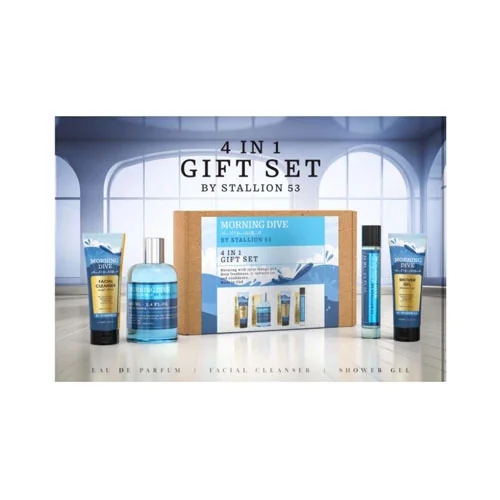 Presentación de SET EMPER MORNING LIVE BY STALLION 53 UNISEX(4 PC) 3.4 OZ EDP SP/3.4 OZ SG/3.4 OZ FA...