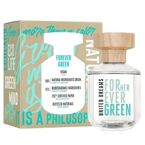 Presentación de Benetton Ladies Dreams Forever Green Women Eau de Toilette (EDT) Spray 2.7 oz / 80 ml